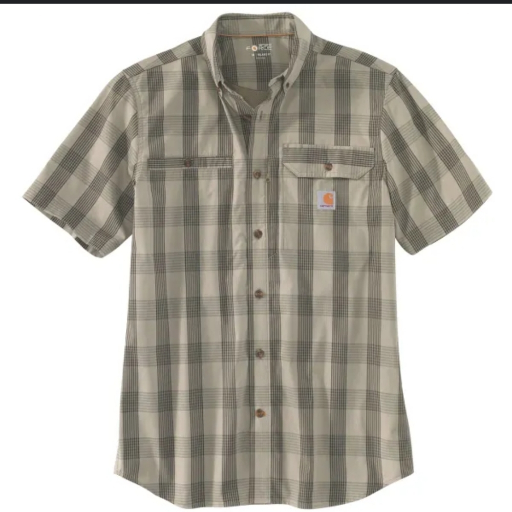CARHARTT Men's‎ Force Plaid Ridgefield Short Sleeve Shirt SzM Relaxed Fit - Picture 2 of 16